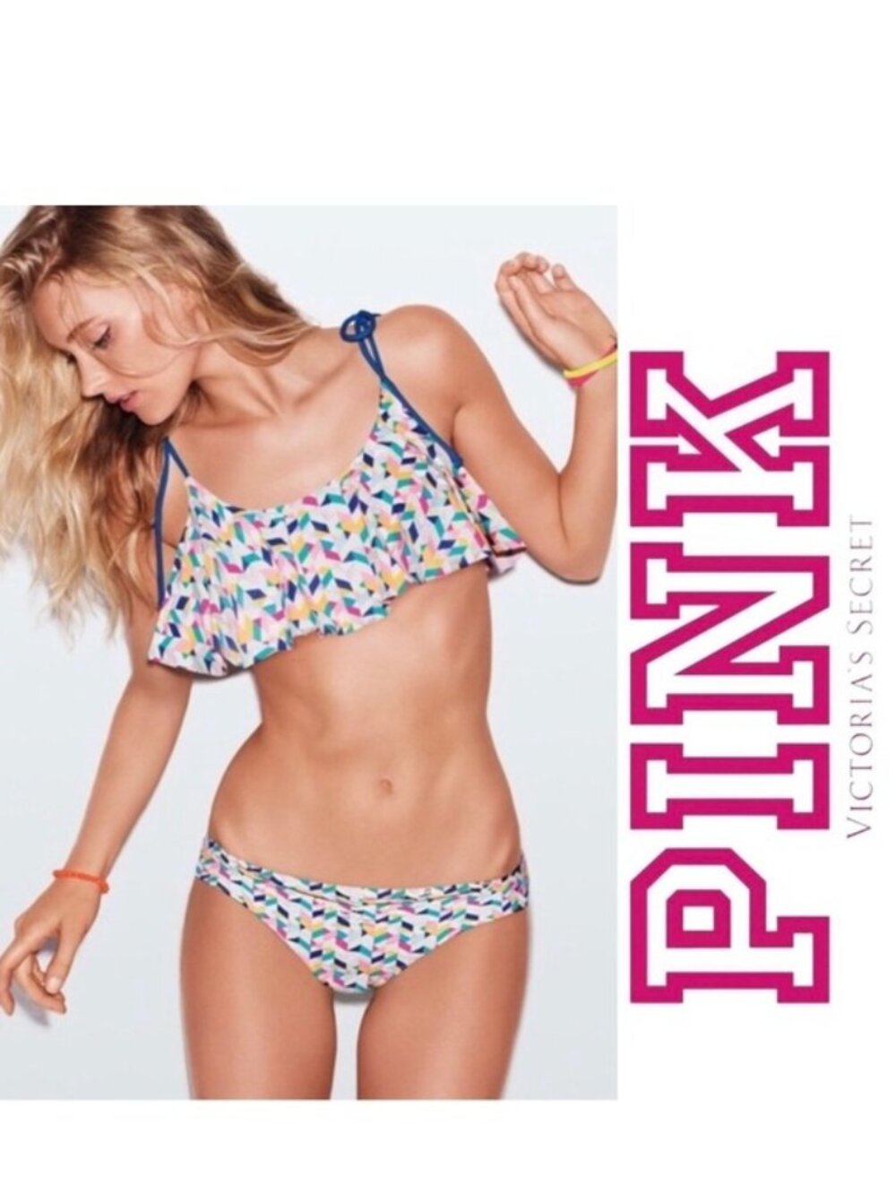 Victoria's Secret PINK | Rainbow Chevron Knockout Bikini Bottoms | Size Small